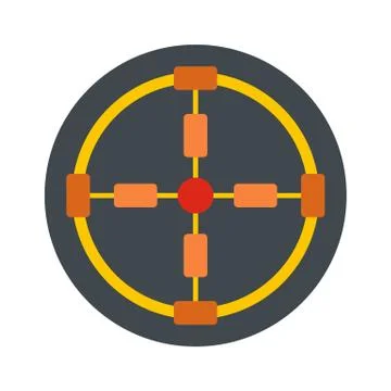 Gun aim icon, flat style Stock Illustration