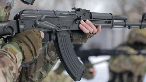 The gun for airsoft closeup Stock Footage 72974787