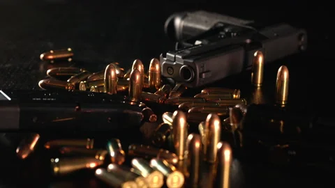 Gun ammo tray Magazines Stock-Footage 197008656