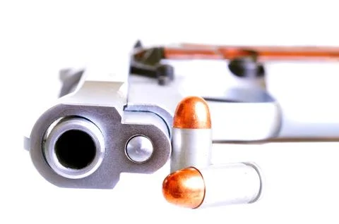 Gun and bullets Stock Photos