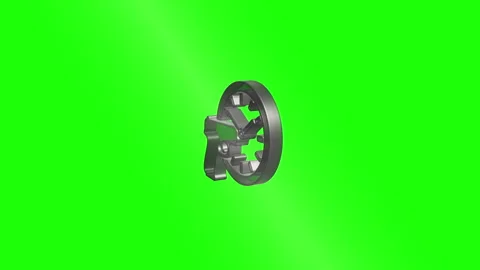 Gun and clock rotating on green screen Stock Footage 315567167