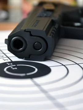 Gun and target Stock Photos