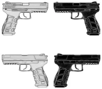 Gun Automatic Pistol Vector. 스톡 일러스트
