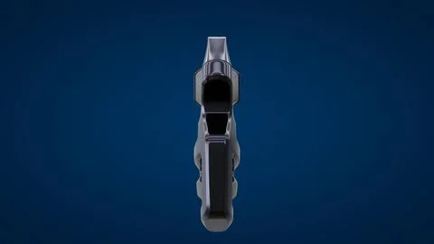 Gun Back View Blue Background Stock Illustration