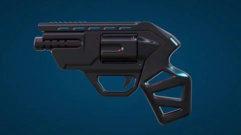 Gun Blue Background Stock Footage 247314109
