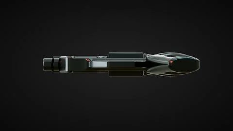 Gun Bottom View Black Background Stock Illustration