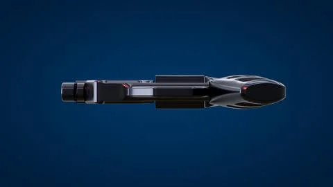 Gun Bottom View Blue Background Stock Illustration