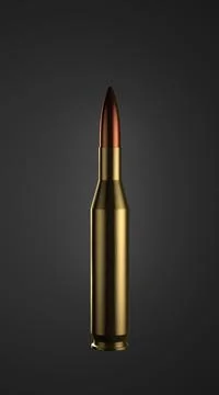 Gun bullet on black background, 3d illustration Stock Illustration