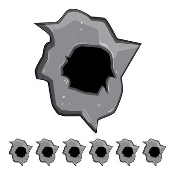 Gun bullet hole cartoon vector graphic Stock Illustration