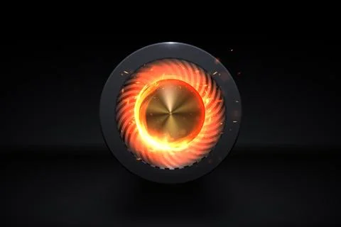 Gun with bullet inside and fire effect Stock Illustration