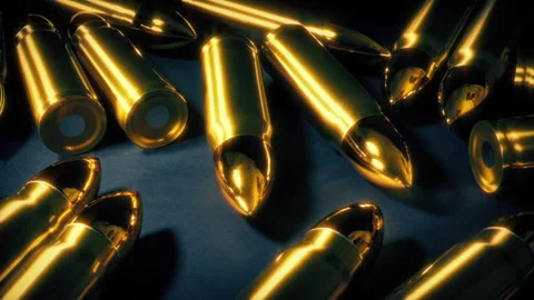 Gun Bullets Moving Close-Up Shot Stockbeeldmateriaal 319493881