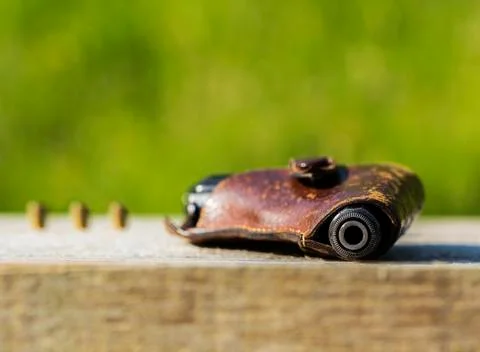 Gun with bullets Stock Photos