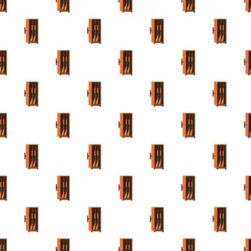 Gun cabinet pattern for secure firearm storage Stock Illustration