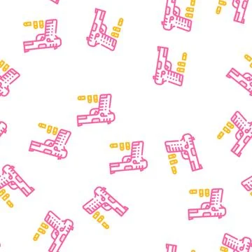 Gun with cartridges vector seamless pattern Stock-Illustration