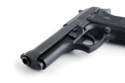 Gun close up isolated Stock Photos