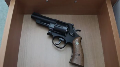 Gun in the closet Stock Footage 157673092