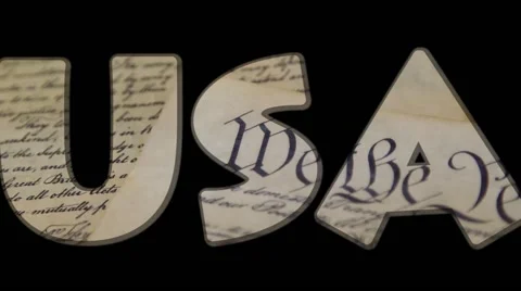 Gun control US Constitution with Hand Gun - Right To Keep and Bear Arms Stock Footage 59649349