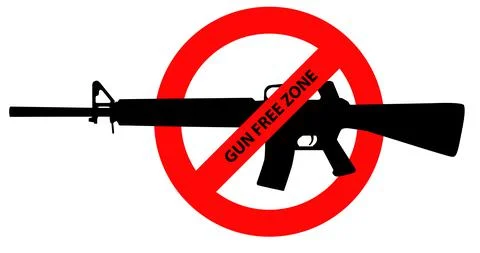 Gun control warning sign Stock Illustration