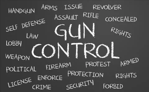 Gun control word cloud Stock Illustration