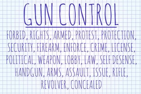 Gun control word cloud Stock Illustration