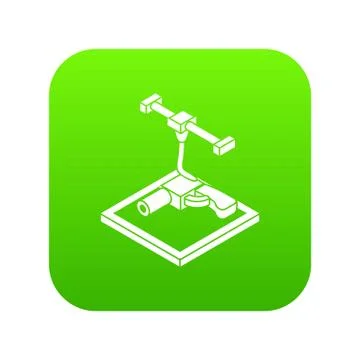 Gun d printing icon green 库存插图