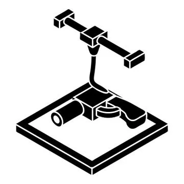 Gun d printing icon, simple style Stock Illustration