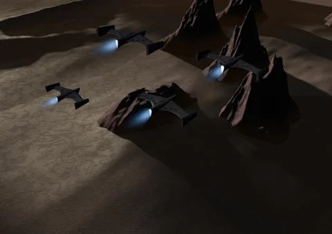 Gun drones (the mountains) Stock Illustration