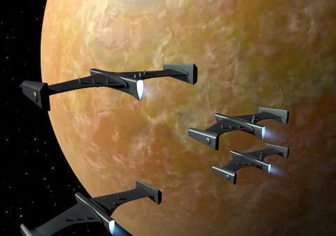 Gun drones (space) Stock Illustration