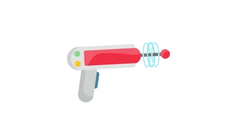 A gun featuring a distinctive red and white handle, showcasing a unique des.. Stock Footage 332453740