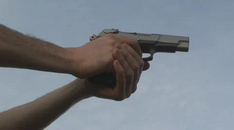 Gun fire blue sky Video stock 459395