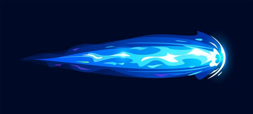Gun fire effect with trail flame for game comics Stock Illustration