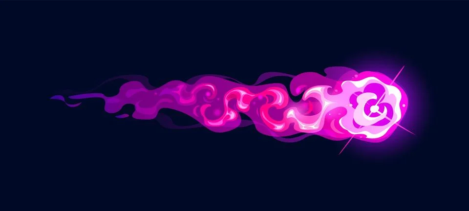 Gun fire effect trail flame, red and purple plasma Stock Illustration