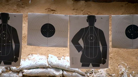 Gun fire target practice Stock Footage 46708781