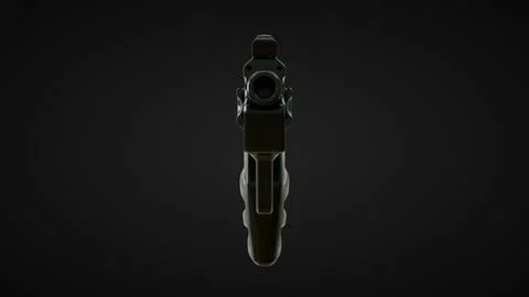 Gun Front View Black Background Stock Illustration