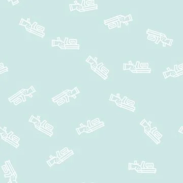 Gun of future line seamless pattern Stock Illustration