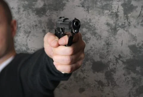 Gun in the hand Foto stock