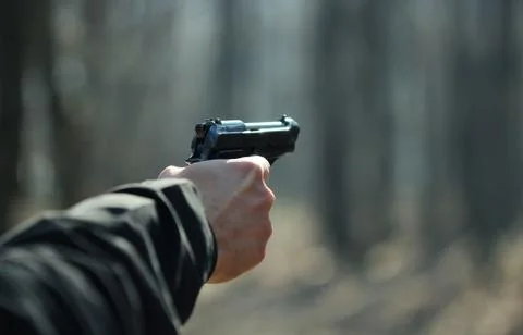 Gun in the hand Stock Photos