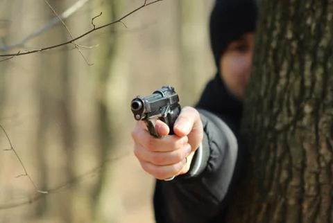 Gun in the hand Stock Photos