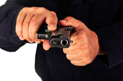 Gun in the hand Stock Photos