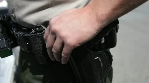 Gun in Holster Stock Footage 12334923