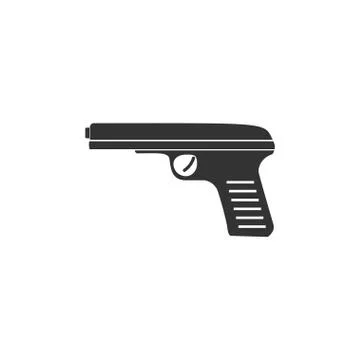 Gun icon flat Stock Illustration