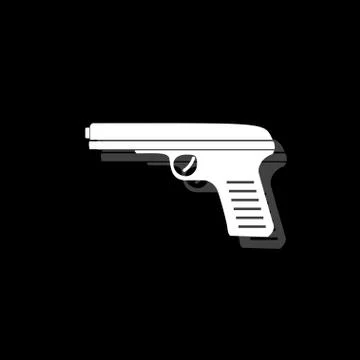 Gun icon flat Stock Illustration