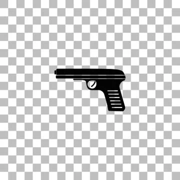 Gun icon flat Illustrazione stock