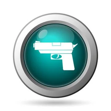 Gun icon. internet button on white background.. Illustrazione stock