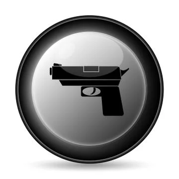 Gun icon. Internet button on white background.. Illustrazione stock