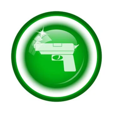 Gun icon. Internet button on white background.. Illustrazione stock