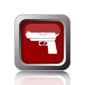 Gun icon. Internet button on white background. Illustrazione stock