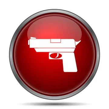 Gun icon. Internet button on white background.. Illustrazione stock