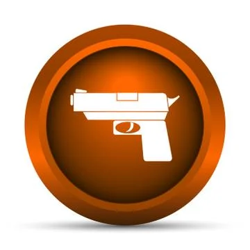 Gun icon. Internet button on white background.. Illustrazione stock