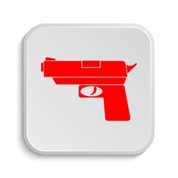 Gun icon. Internet button on white background.. Illustrazione stock